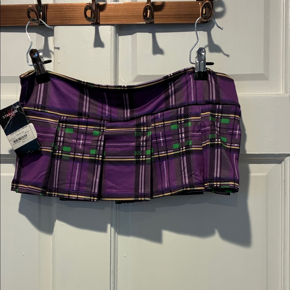 Vibrant Purple Plaid Mini Skirt
